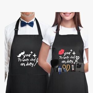 Black Apron Set - Your Private Chef on Duty